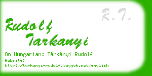 rudolf tarkanyi business card