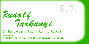 rudolf tarkanyi business card